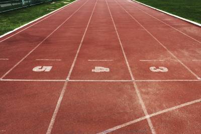 Running tracks at a stadium